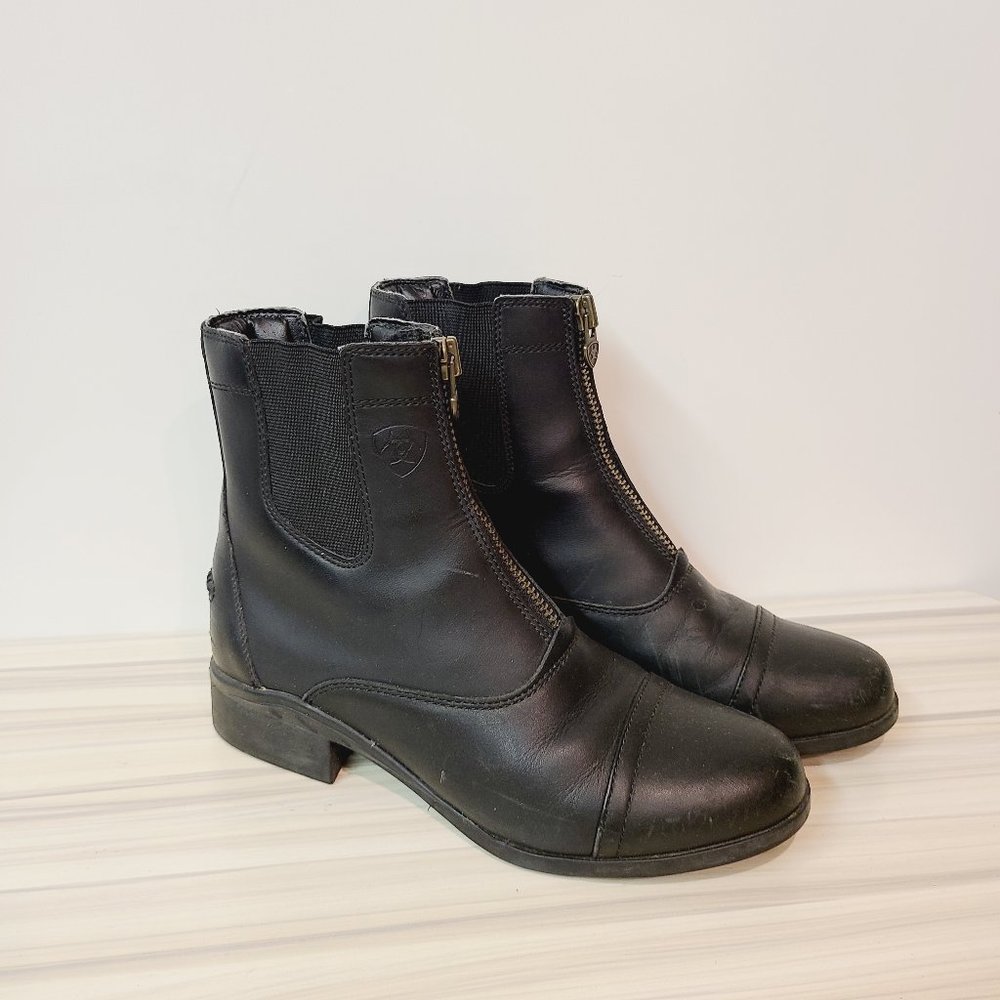 Ariat Boot Scout Paddock Zip Black Leather Ankle Bootie Womens 7